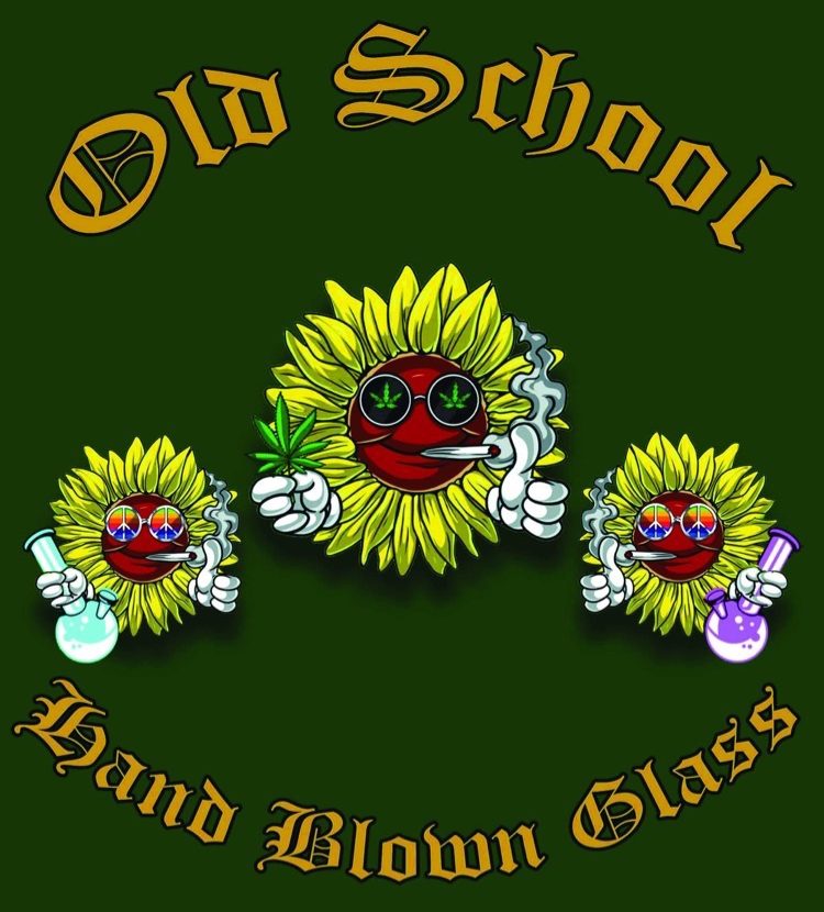 Old School Hand Blown Glass Logo